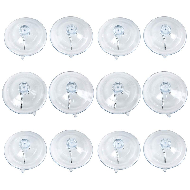 BEADNOVA Suction Cups for Glass 2.5 Inches Window Suction Hooks Window Cups with Hooks for Home Kitchen Bathroom Wall (12 Packs) - Image 1